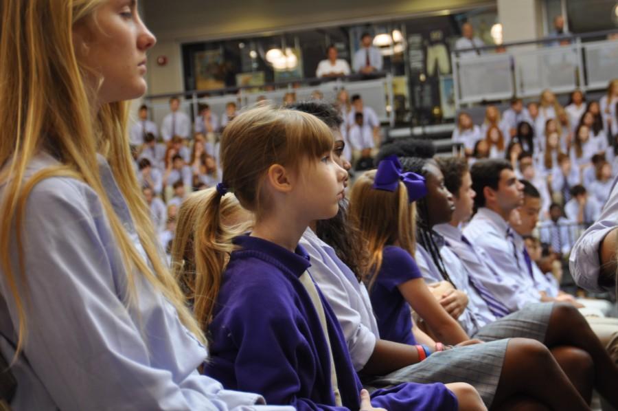 Students observe Convocation.