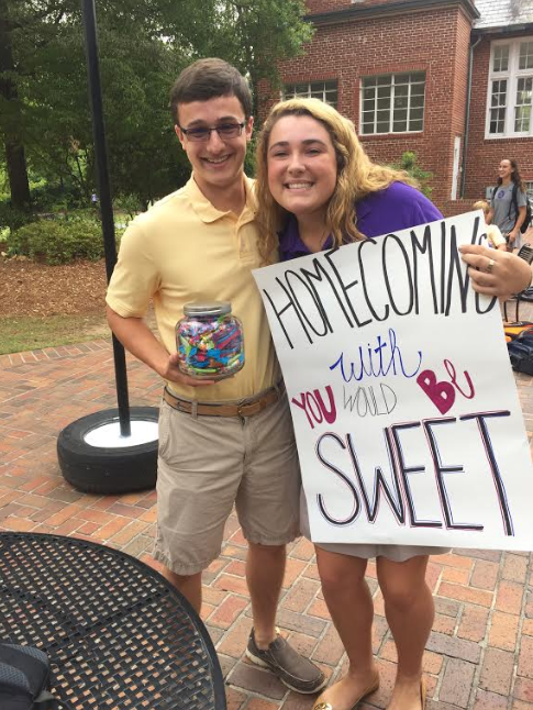 Junior Josh Meredith is deemed sweet by asking sophomore Hayden Baldwin to homecoming. On Sept. 12, 2016 Meredith asked Hayden to homecoming with a decorated sign along with a jar of sweets.