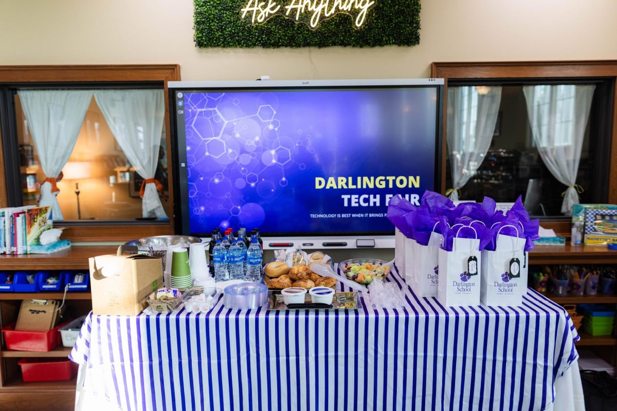 Refreshments table for the judges at the Darlington School Technology Competition.