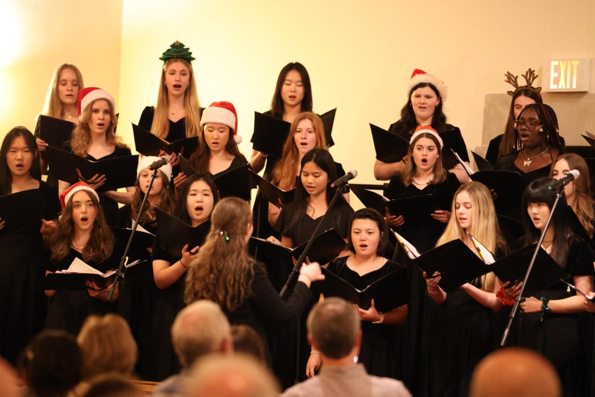 The choir performs for the audience in attendance at Lessons and Carols.