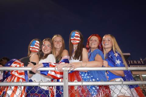 Seniors Savvy Palmer, Bryn Merritt, Ruthie Brinson, Sophie Pillar, Sidney Rush, Clara York showed spirit at Friday Night Lights.