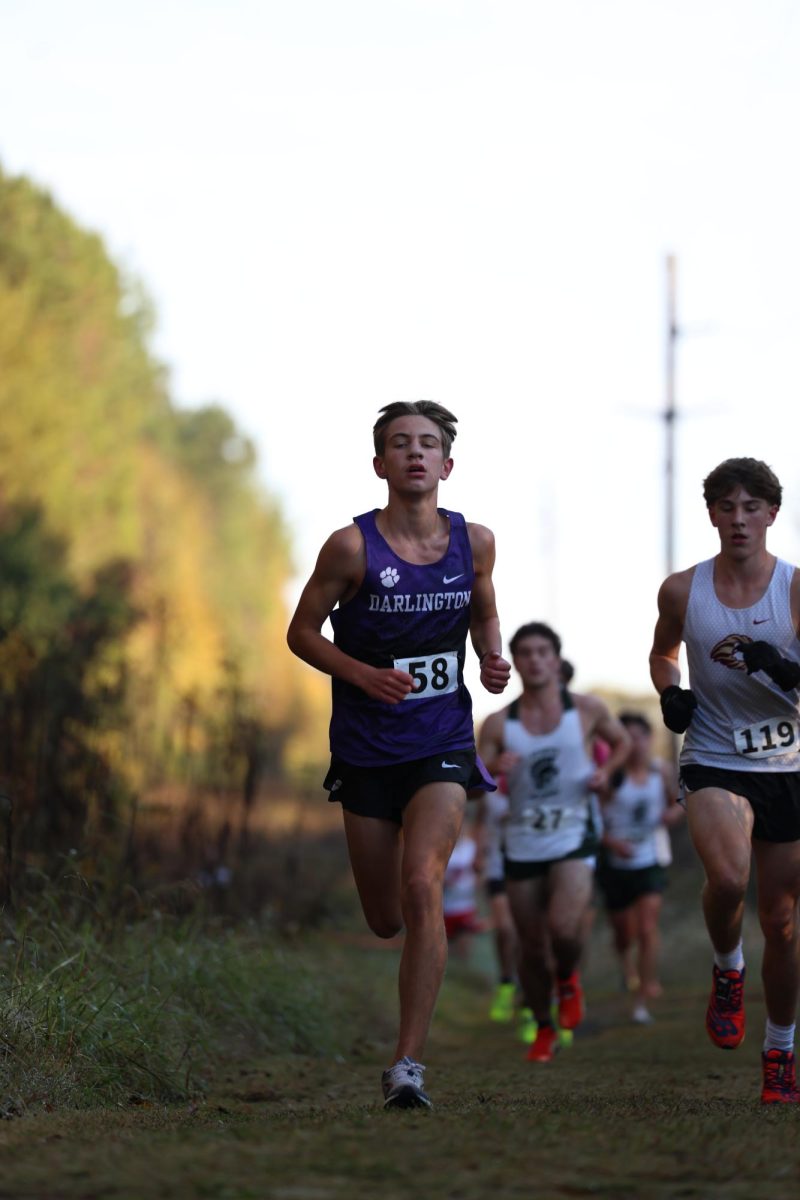 Sophomore Gray Smith runs at Sectionals.