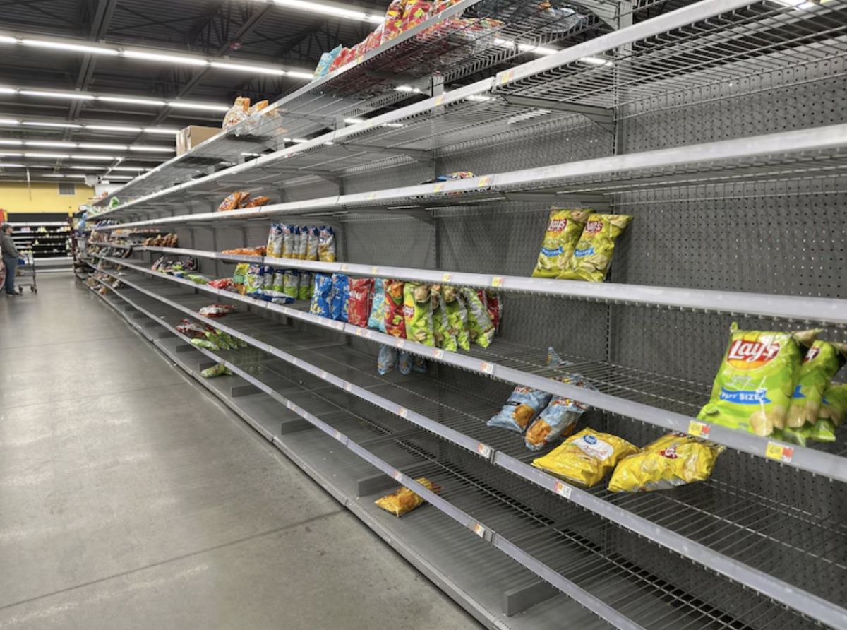 Photo of a Walmart shelve ahead of the winter storm this past weekend