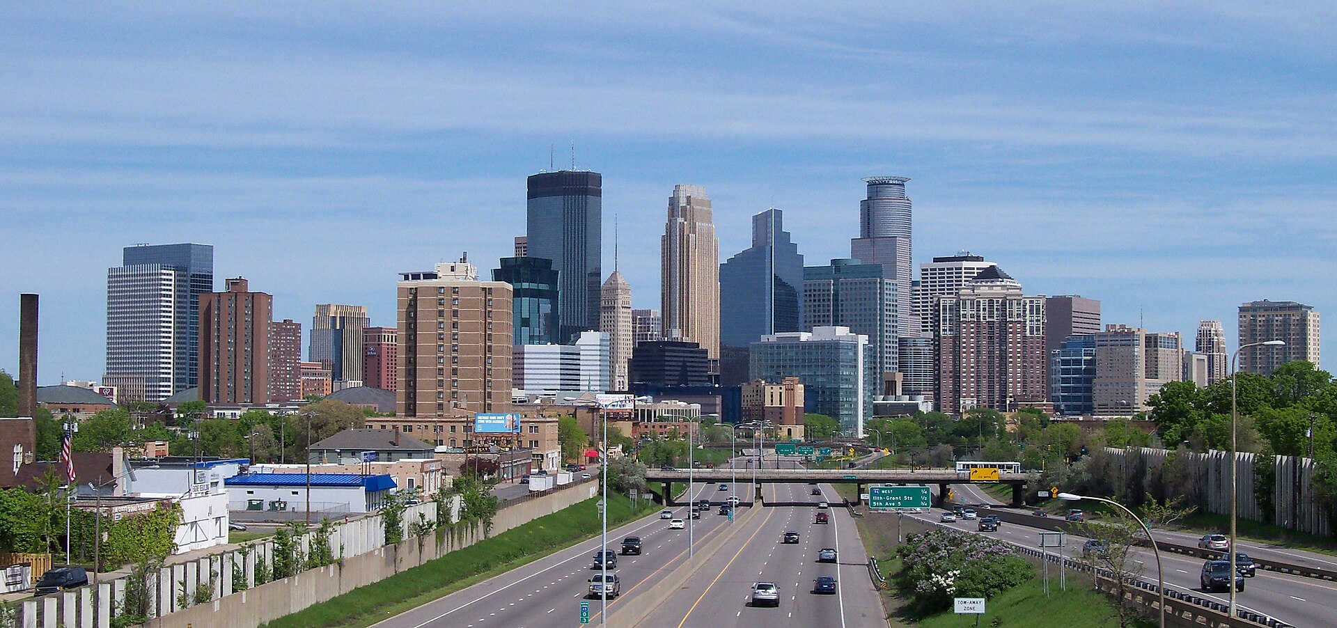 The city of Minneapolis 

AlexiusHoratius, CC BY-SA 3.0 , via Wikimedia Commons, https://upload.wikimedia.org/wikipedia/commons/0/0a/Minneapolis_skyline_151.jpg