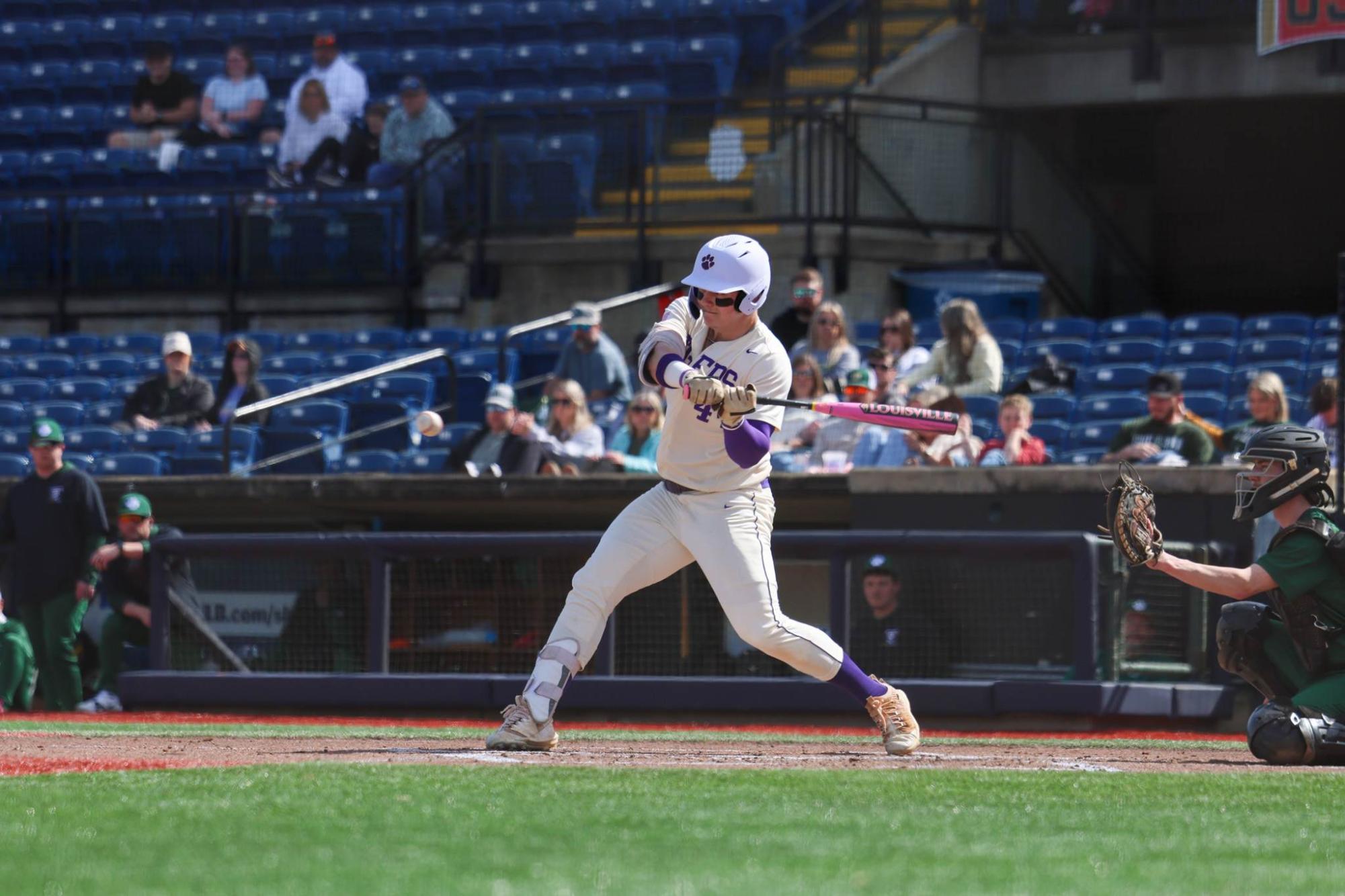 Henry Ledbetter swings at the ball.